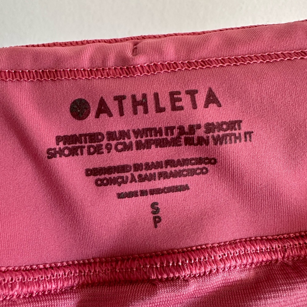 Athleta Pink Printed Run with It 3.5” Short Athletic Running Shorts size Small - Picture 9 of 11